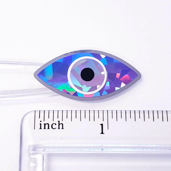 Purple Eyes Stickers, set of 20 sparkly eye stickers for good luck spiritual protection symbol, karma charm, third eye stickers