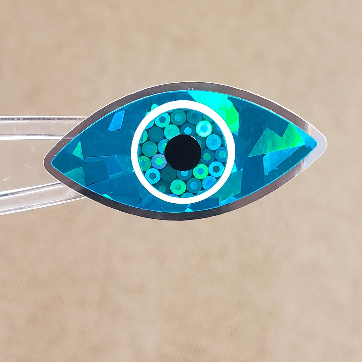 Eyes Stickers, set of 20 sparkly turquouse eye stickers for good luck spiritual protection symbol, karma charm, third eye stickers