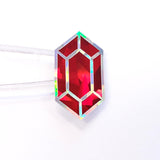 Red rupee stickers, set of 36 sparkly red July birthstone stickers.