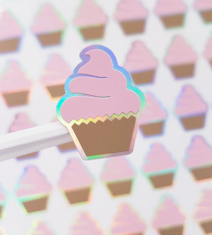 small pink cupcake stickers