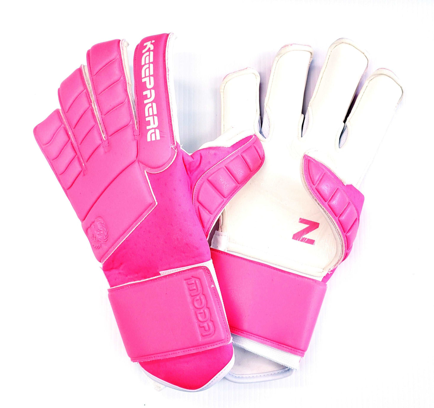 Goalkeeper Soccer Gloves, Pink & White - Keepaere Moda