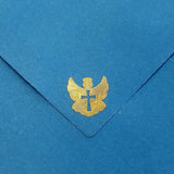 Angel Stickers, gold metallic vinyl decals, small angel labels for envelopes, baby baptism christening, funeral memorial, Christian stickers