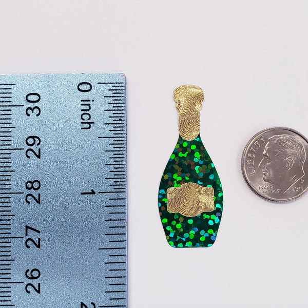 Champagne Bottle Stickers, wedding shower bachelorette invitation stickers, larger size