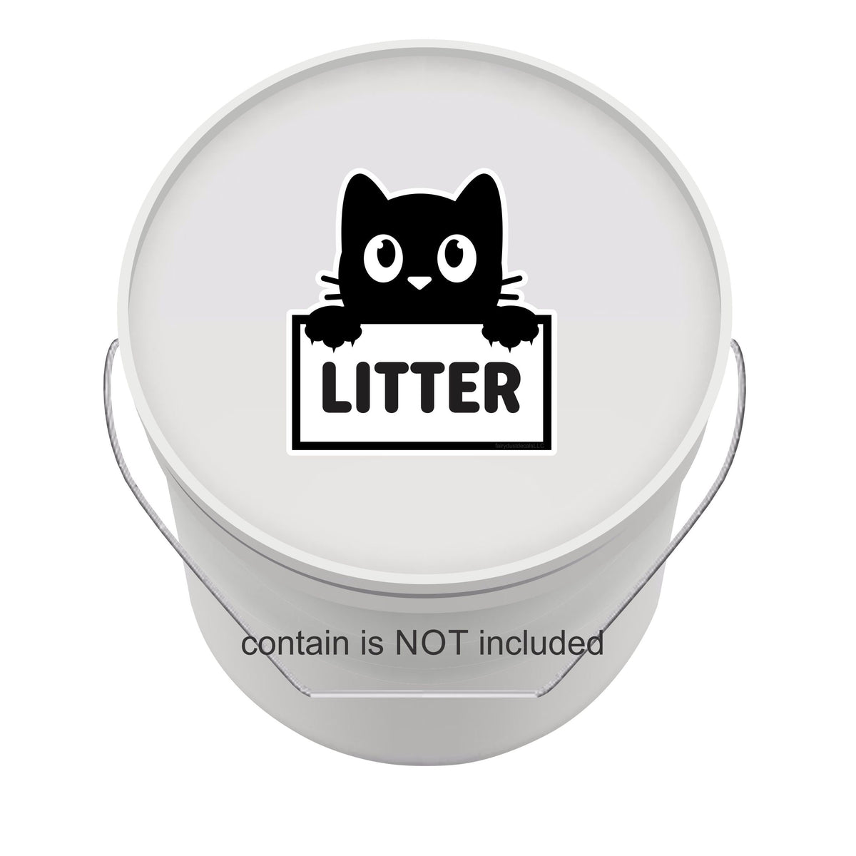 Cat Litter Sticker, pet storage label, organized home pantry, kitty litter container decal measures 5x5 inches