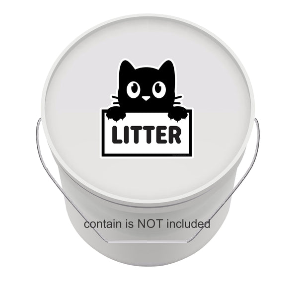 Cat Litter Sticker, pet storage label, organized home pantry, kitty litter container decal measures 5x5 inches