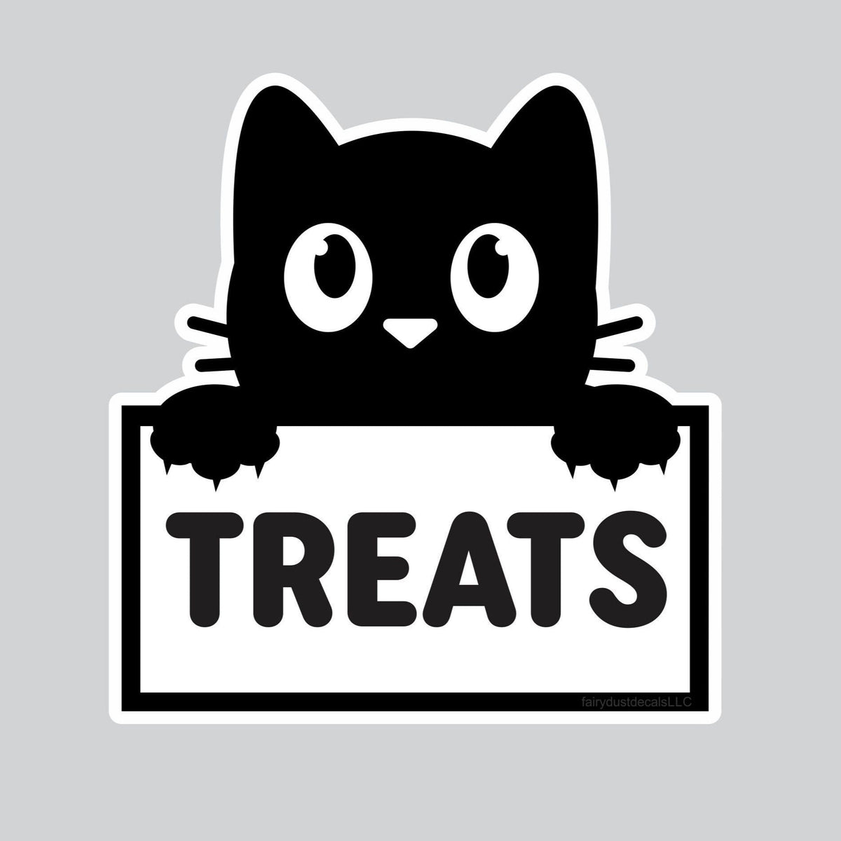 Cat Treats Sticker, pet storage container label, organized home pantry, 5x5 inch sticker for glass, plastic or metal canisters