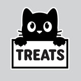 Cat Treats Sticker, pet storage container label, organized home pantry, 5x5 inch sticker for glass, plastic or metal canisters