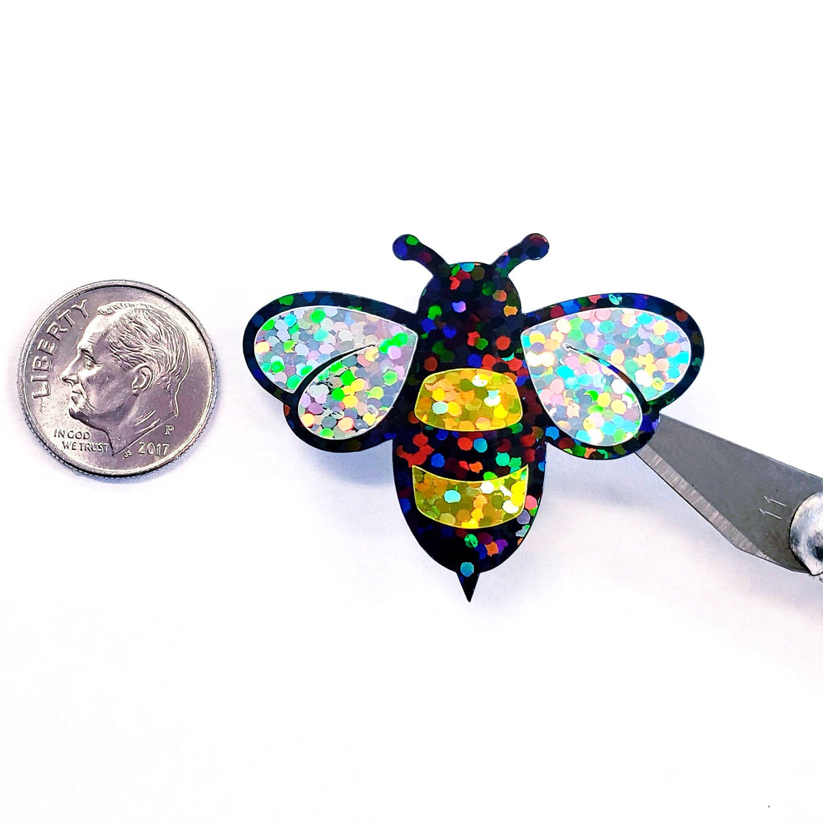 Bumblebee Stickers. Sparkly bee decals in new larger size.