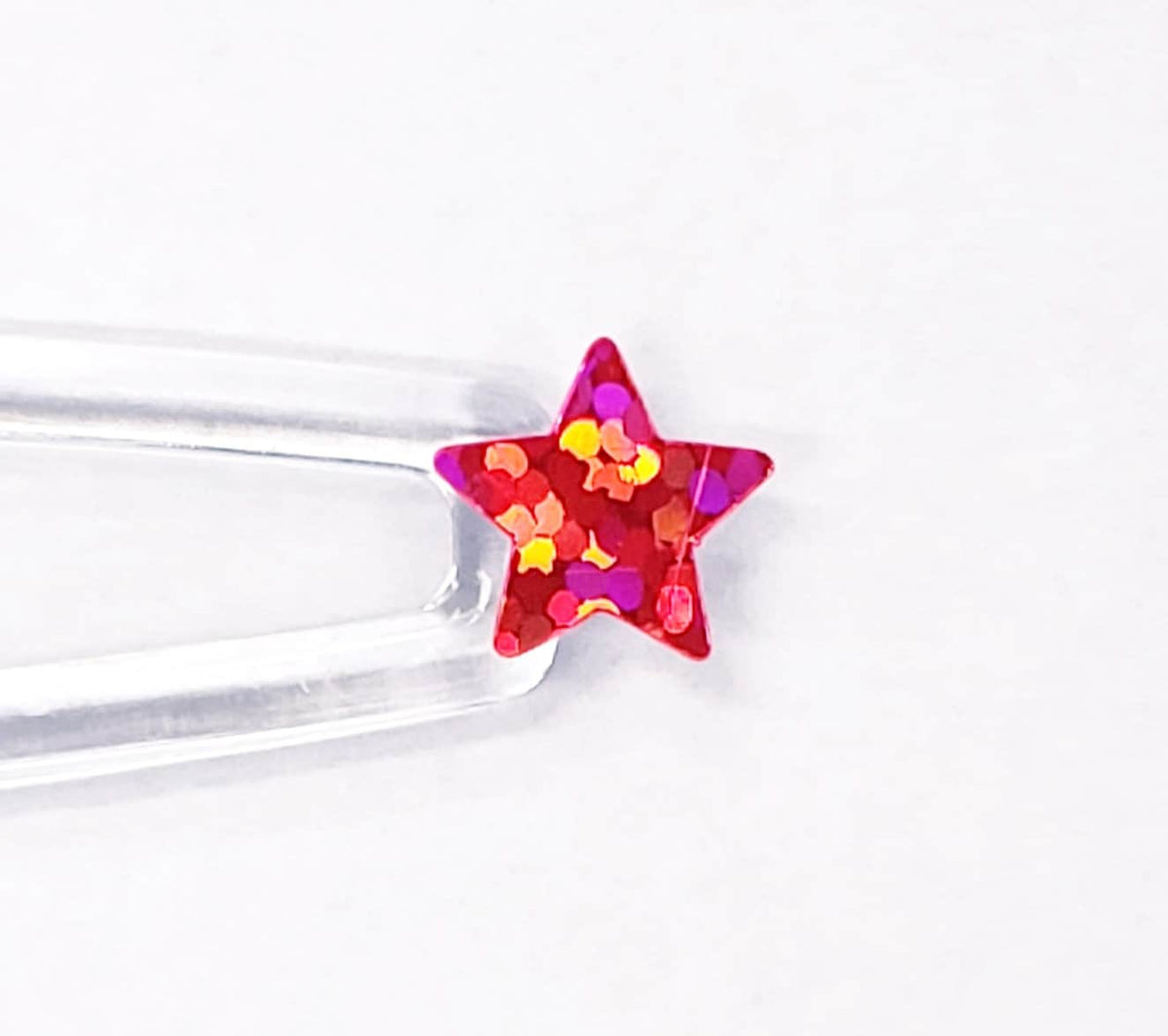 Bright Pink Stars Sticker Sheet, set of 192 small glitter stars, vinyl decals for scrapbook pages, journals, planners and craft projects.