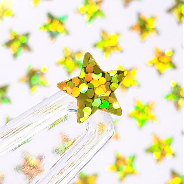 Small Yellow Stars Sticker Sheet, set of 192 stars.