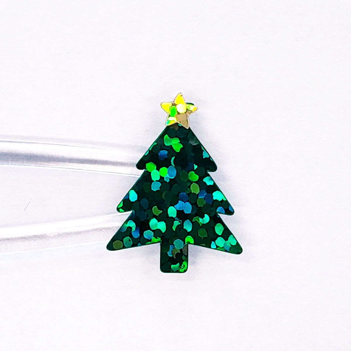 Christmas Trees Sticker Sheet, set of 50 Evergreen Pine Tree with gold star decorative stickers for ornaments, holiday cards and gift tags.