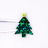 Christmas Trees Sticker Sheet, set of 50 Evergreen Pine Tree with gold star decorative stickers for ornaments, holiday cards and gift tags.