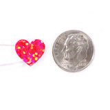 Pink Hearts Sticker Sheet. Set of 104 sparkly vinyl heart decals for planners, notebooks, journals, charts and crafts. Half inch hearts.