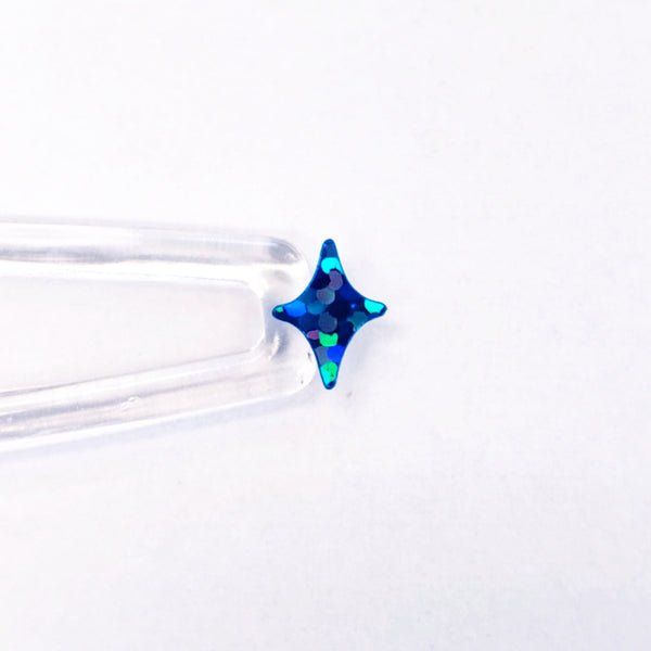 Blue Four-Pointed Stars Sticker Sheet