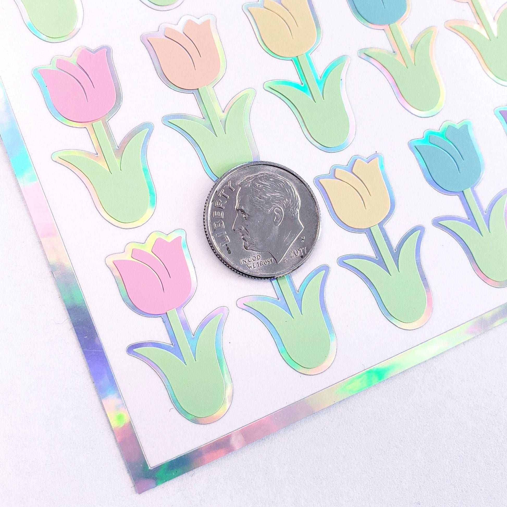 Pastel Tulip Stickers, set of 40