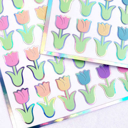 pastel tulip stickers