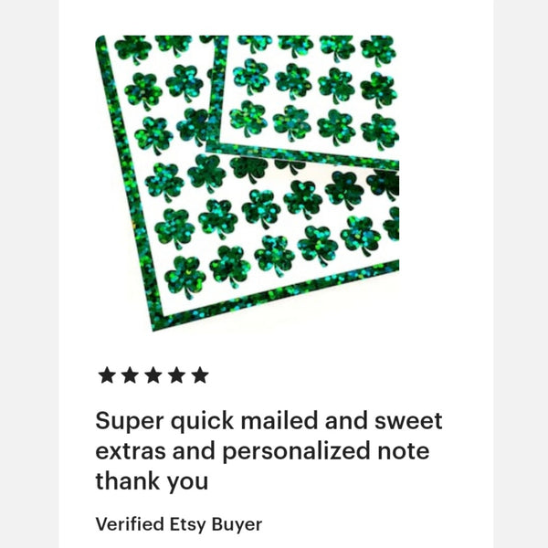 Mini Green Glitter Shamrock Decals (Set of 135)