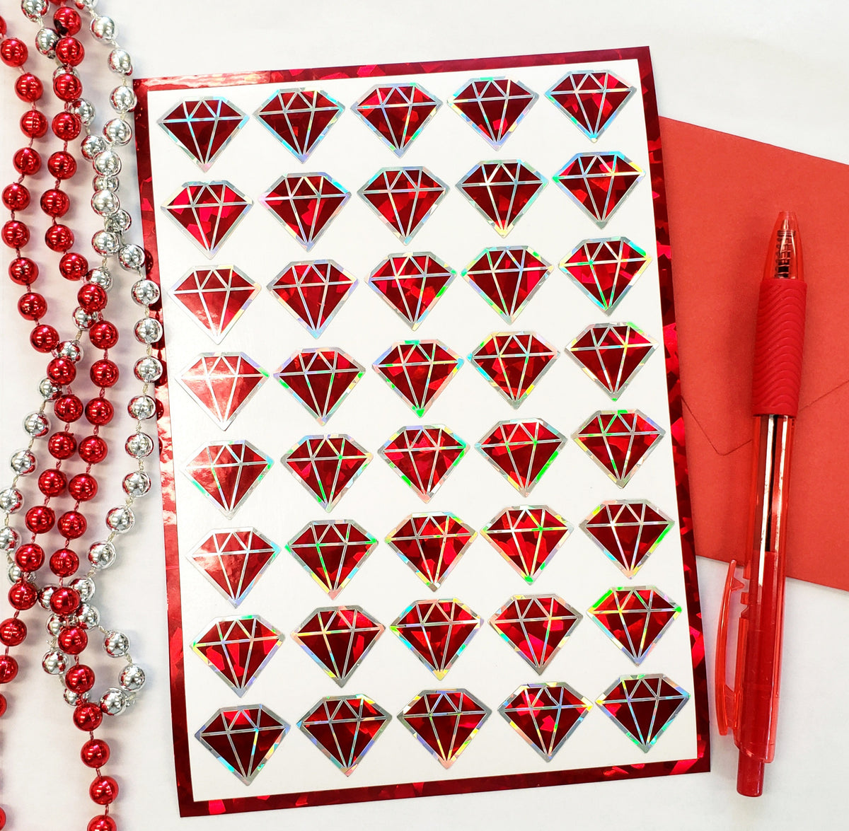 Red Diamond Sticker Red Diamond Stickers – Fairy Dust Decals