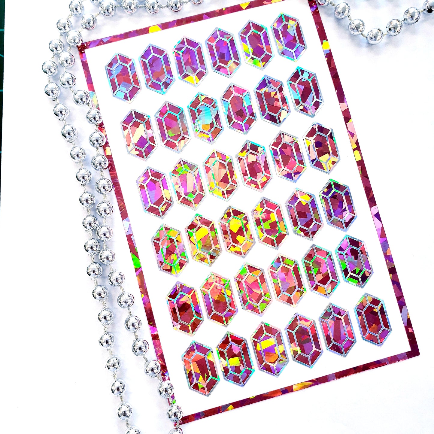 Pink Rupee Gem Stickers