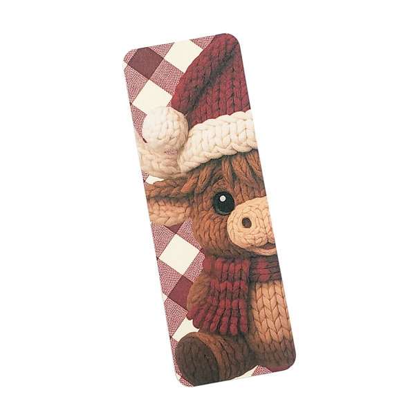 Highland Cow Bookmark, red