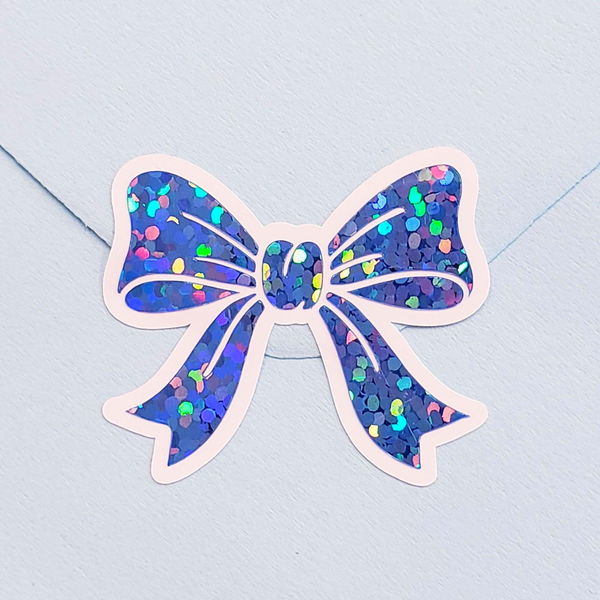 Light Blue Bow Stickers, set of 20