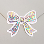 Silver Bow Stickers, set of 20