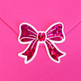 Hot Pink Ribbon Stickers, set of 20