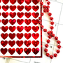 Small Red Heart Valentine's Day Stickers, Set of 104