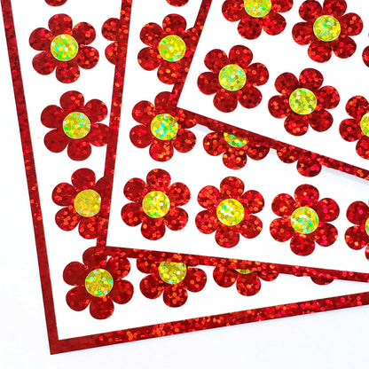 Red Daisy Stickers