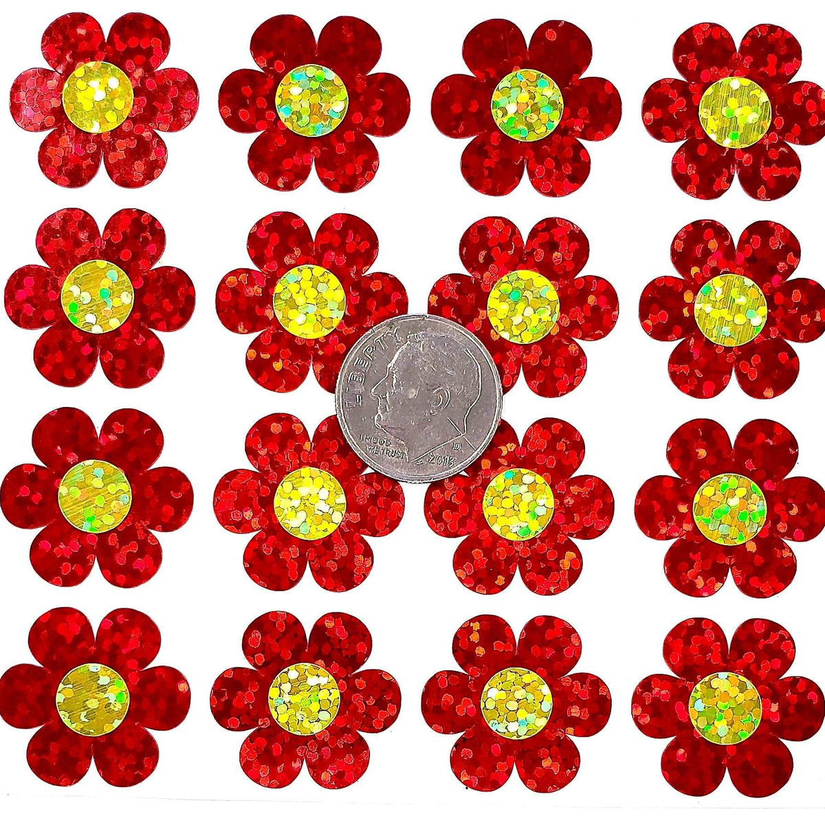 Red Daisy Stickers
