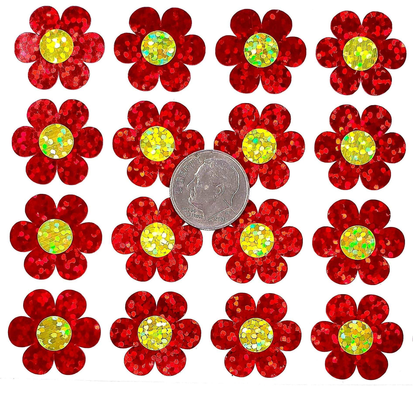 Red Daisy Stickers