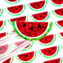 Red Watermelon Stickers, set of 48 sparkly summer fruit vinyl decals.