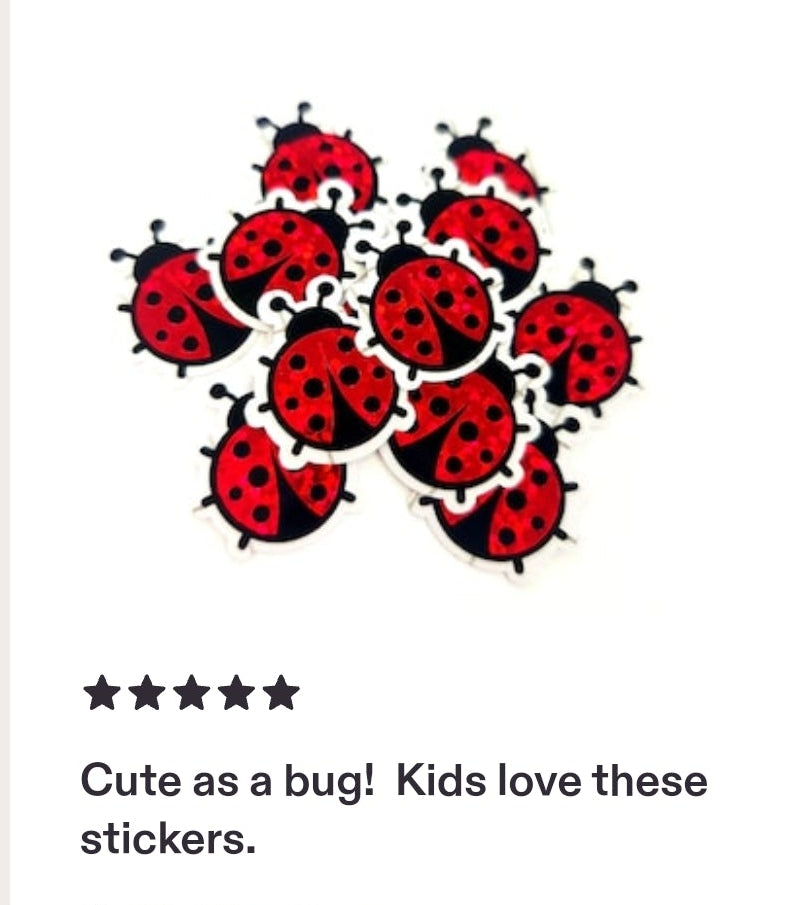 Red Ladybug Die Cut Stickers