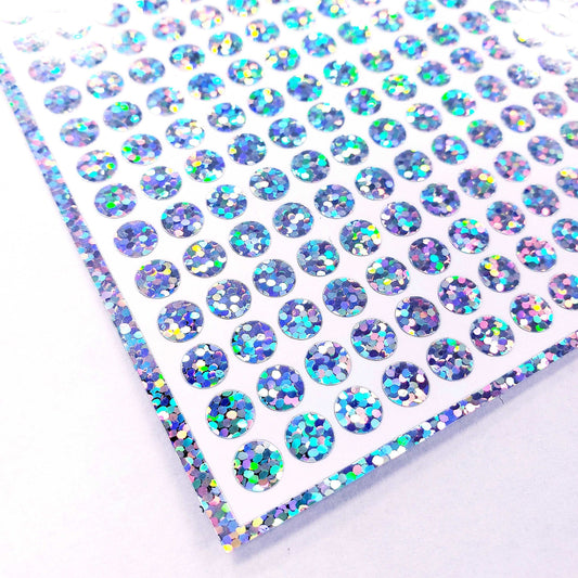 Silver Glitter Dots Sticker Sheet