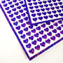 Small Purple Hearts Sticker Sheet, set of 285 hearts.