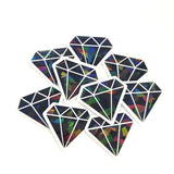 Red Diamonds Die Cut Sticker Set, multicolor sparkly stickers for tumblers, journals, scrapbooks and crafts