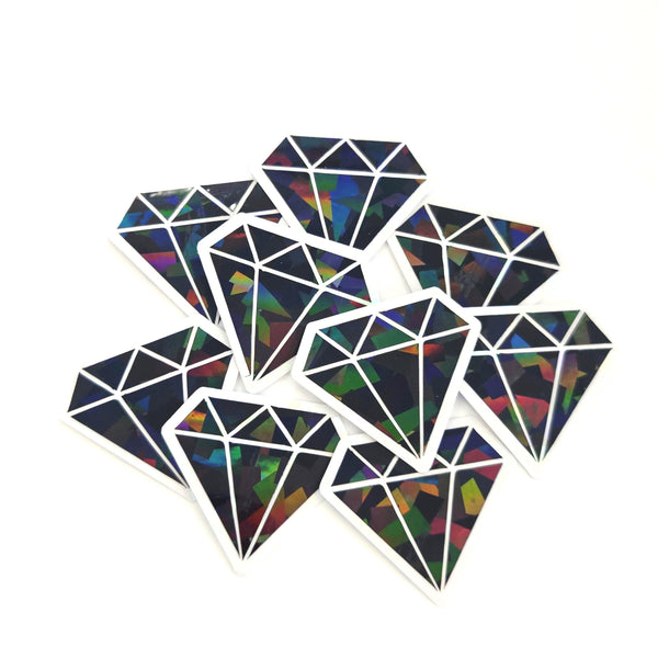 Red Diamonds Die Cut Sticker Set, multicolor sparkly stickers for tumblers, journals, scrapbooks and crafts