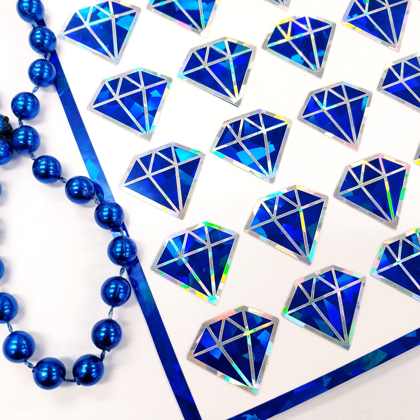 Blue Diamond Stickers, set of 40
