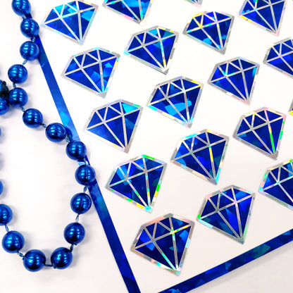 Blue Diamond Stickers, set of 40