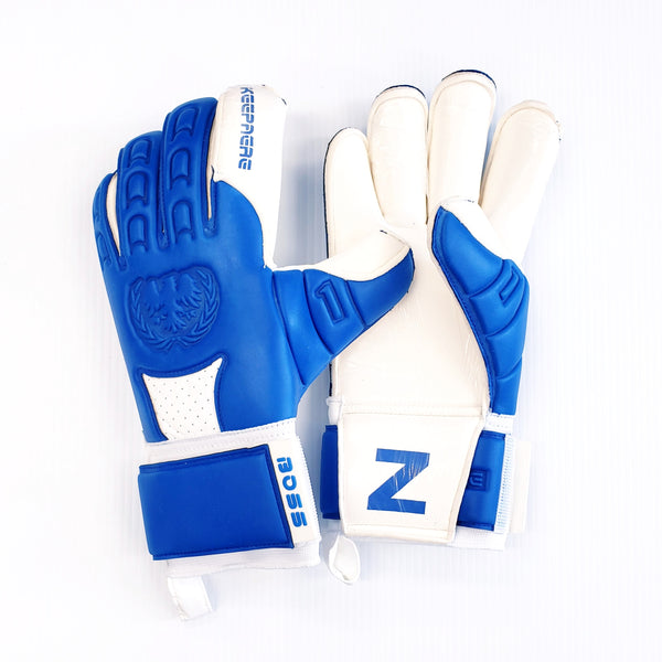 Goalkeeper Soccer Gloves, Blue & white - Keepaere Boss