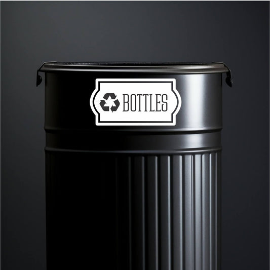 Recycle Bottles Decal, recycling bin label