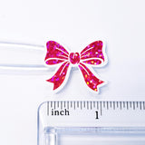 Bright Pink Bow Stickers, set of 20
