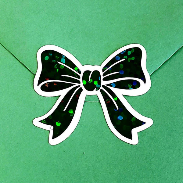 Dark Green Bow Stickers, set of 20