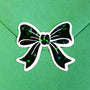 Dark Green Bow Stickers, set of 20