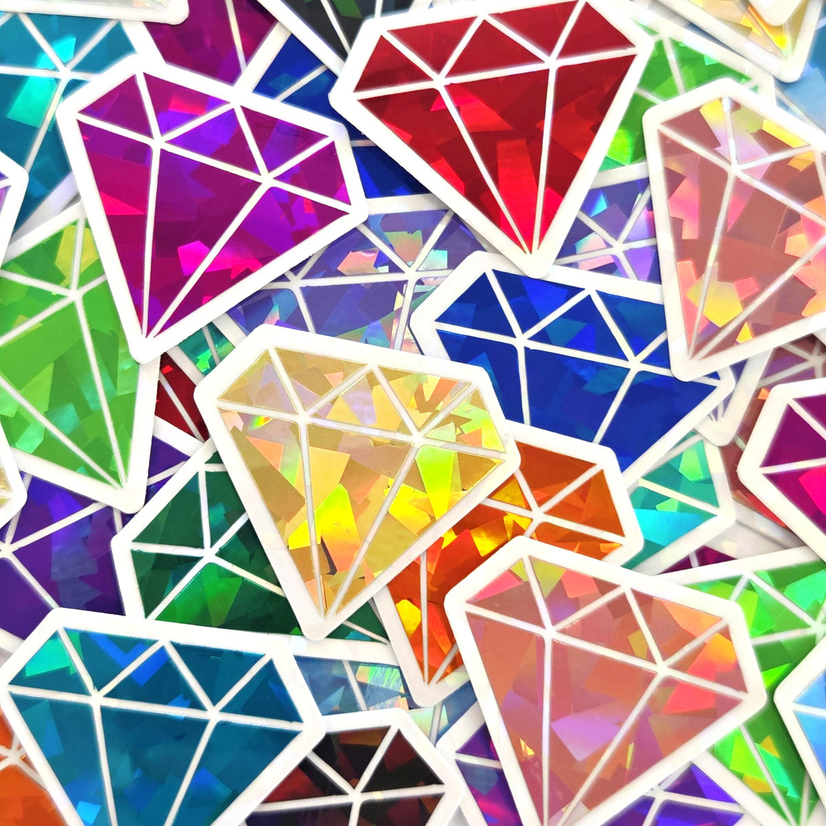 Diamond Gems Die Cut Sticker Set, multicolor sparkly stickers for tumblers, journals, scrapbooks and crafts