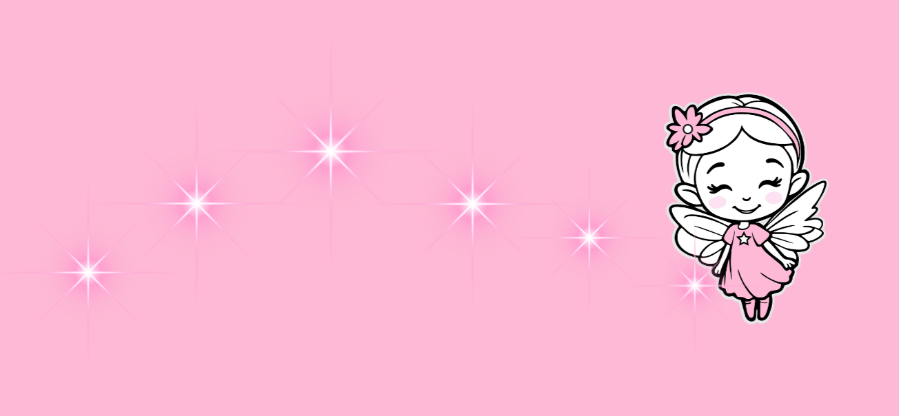  Cartoon angel character on a pink background with stars