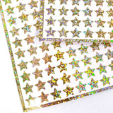 Gold Stars Sticker Sheet, set of 192 small metallic gold star vinyl decals, decorative stickers for wedding meal choice cards