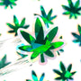 Pot Leaf Stickers, silver