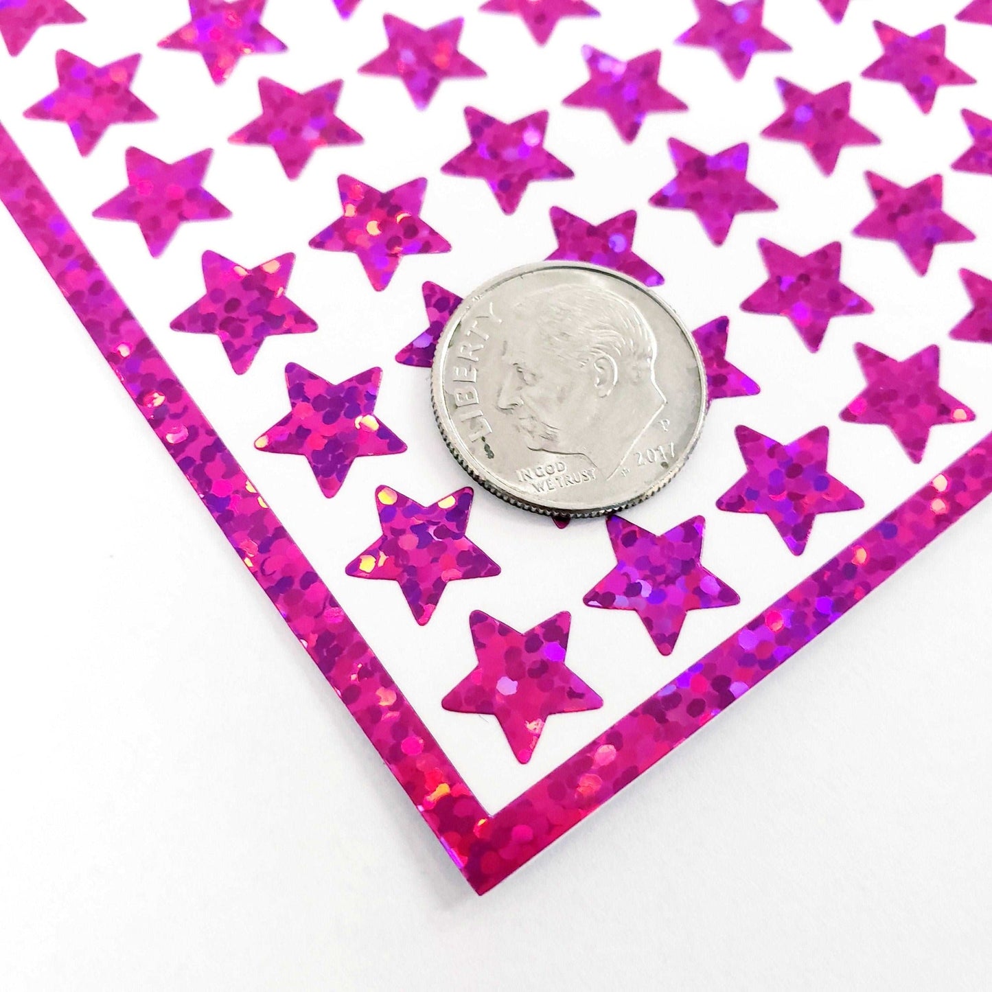 Hot Pink Stars Sticker Sheet