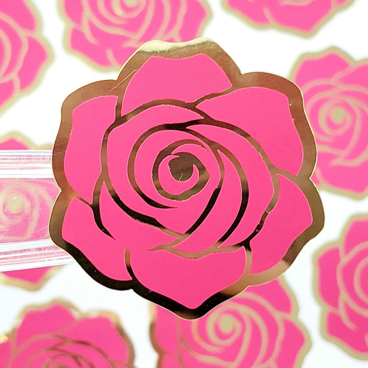 Hot Pink Rose Sticker Sheet – Fairy Dust Decals